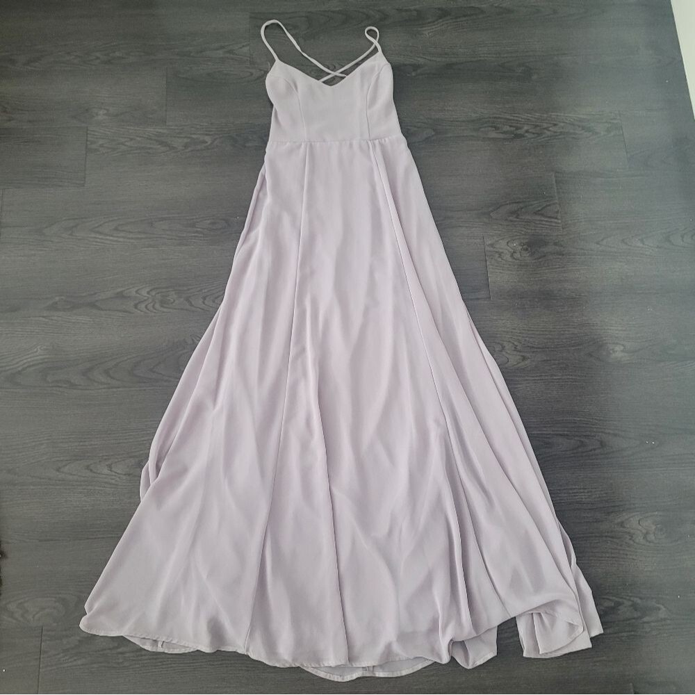 Show Me Your Mumu Godshaw Goddess Gown Small Lilac Gray Maxi Dress Bridesmaid